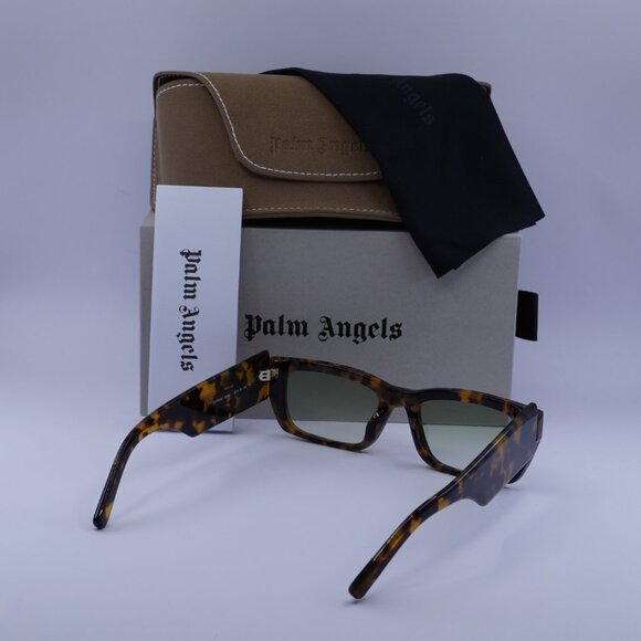 Palm Angels PERI002 PALM 6054 Sunglasses Havana Rectangle Frame, Green Lenses - Picture 10 of 10